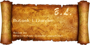 Butsek Lizander névjegykártya